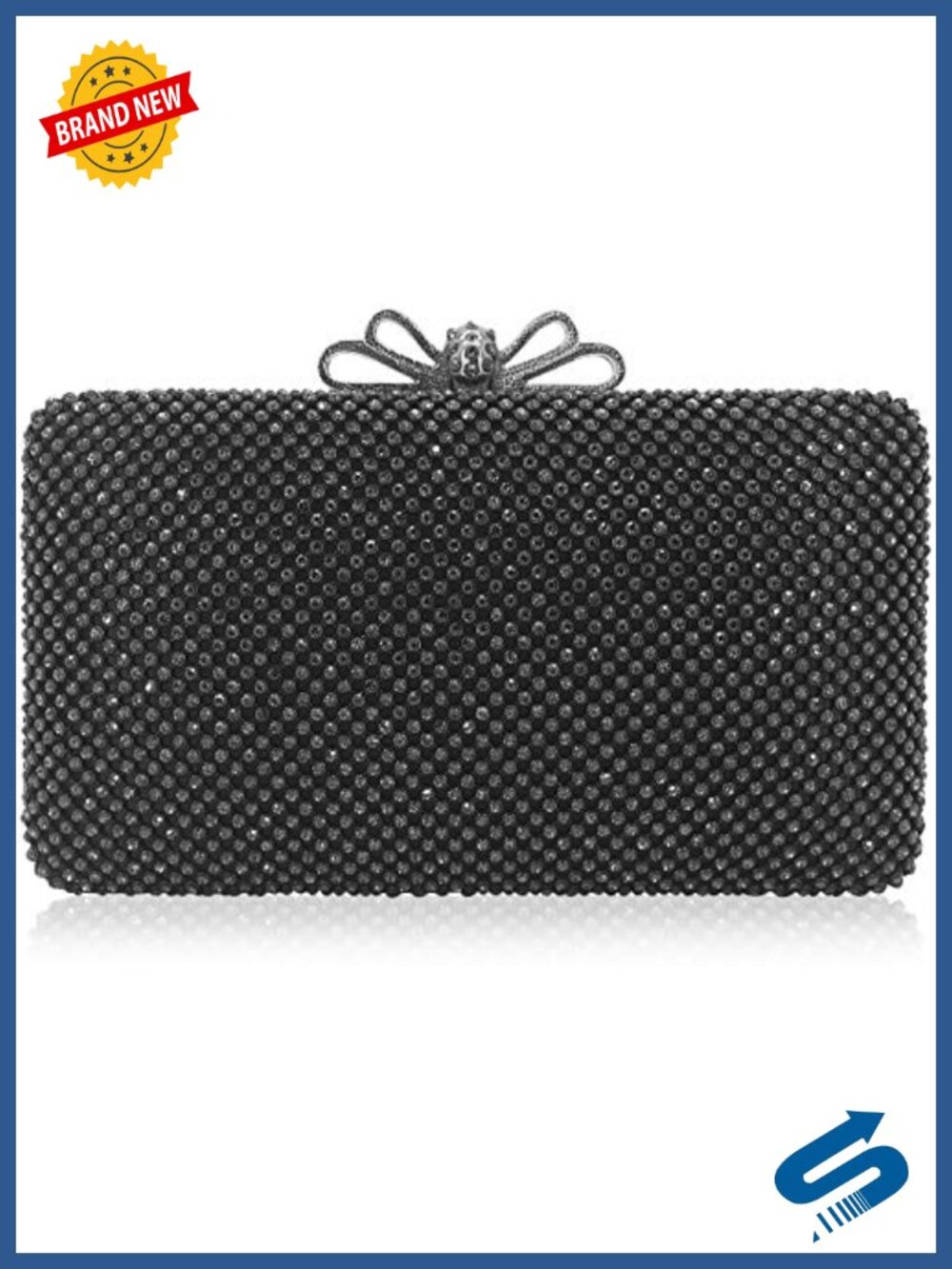 Rhinestone Crystal Bowknot Clutch Evening Bag Wedding Party Crossbody